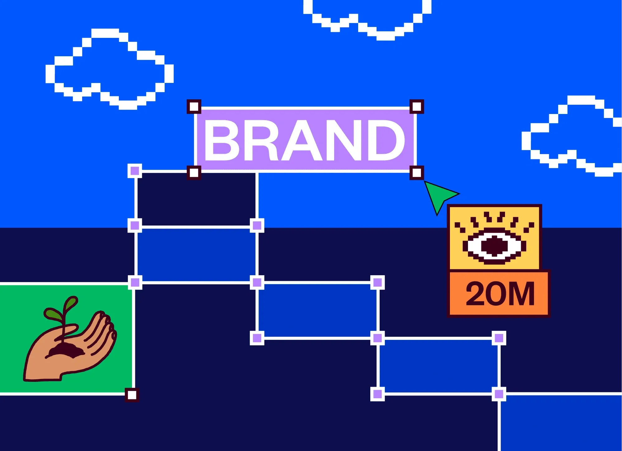 An infographic showing how our team helps in brand growth and recognition