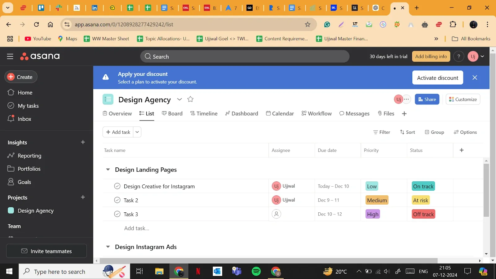 asana information architecture design