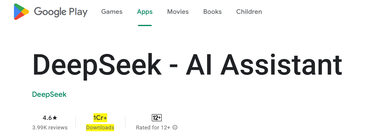 deepseek on playstore downloads.png